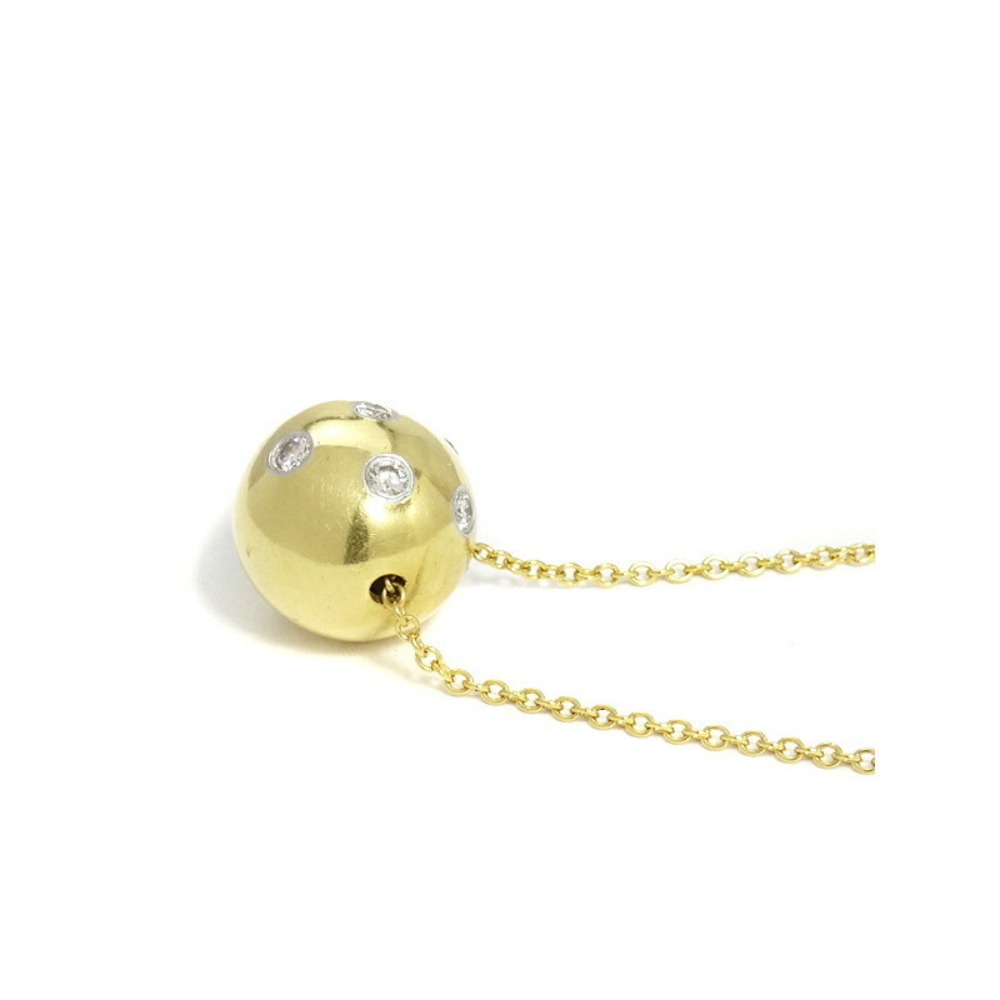 Tiffany Diamond Dots Ball Pendant Necklace Yellow Gold Platinum